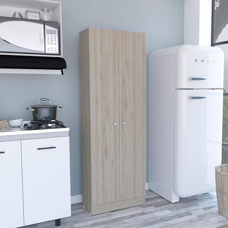 Multistorage Pantry Cabinet, Five Shelves, Double Door Cabinet Light Gray