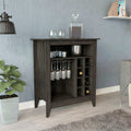 Essential Bar Cabinet, One Open Shelf, Six Built In Wine Rack, One Drawer Espresso