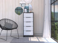 Kaia 5 Drawer Dresser, Vertical Dresser Smokey Oak White