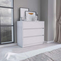 Dresser 31"H, 3 Drawers, Chest Of Drawers, White