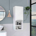 Medicine Single Door Cabinet 32" H, Two Interior Shelves, Two External Shelves, White