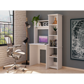 Desk, Five Shelves, Two Superior Shelves, White