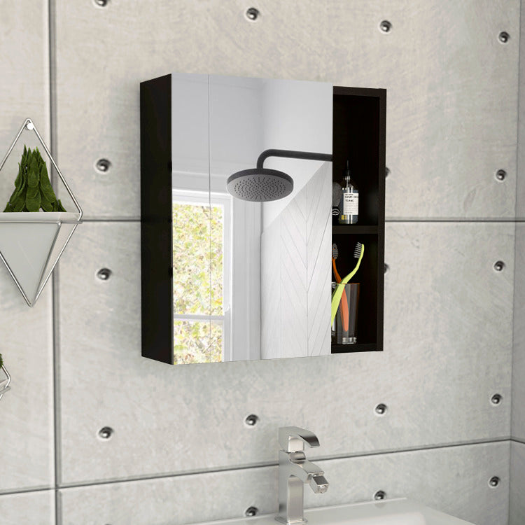 Labelle Medicine Cabinet With Mirror, Five Internal Shelves, Single Door Black