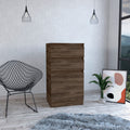 Kamelot Dresser With Jewelry Box, Single Door Cabinet, Mirror, Two Drawers Dark Walnut