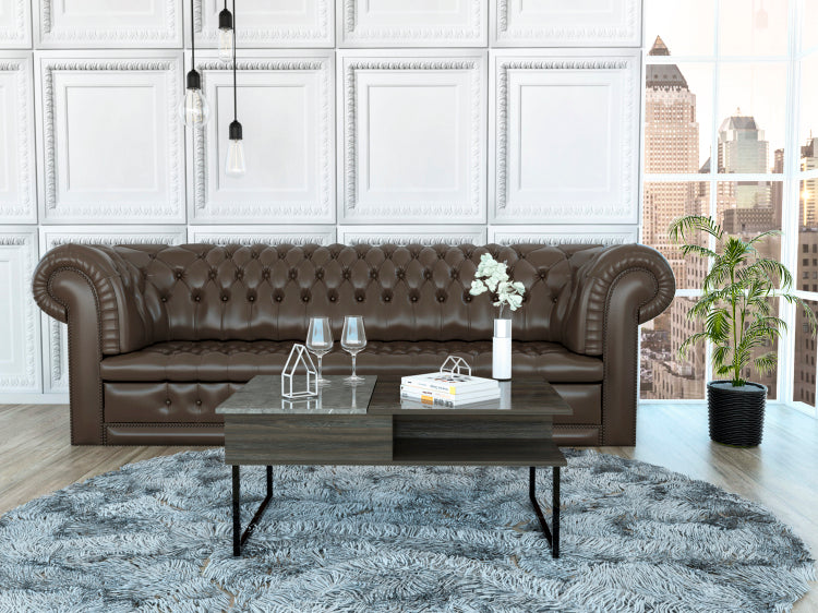 Armin Lift Top Coffee Table, One Shelf Espresso Onyx