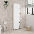 Urano Corner Linen Cabinet, Five External Shelves, Single Door, Four Interior Shelves White