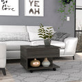 Luanda Lift Top Coffee Table, Casters, One Shelf Espresso