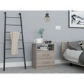 Napoles Nightstand , End Table, Side Table Superior Top, Two Drawers, One Shelf Light Gray