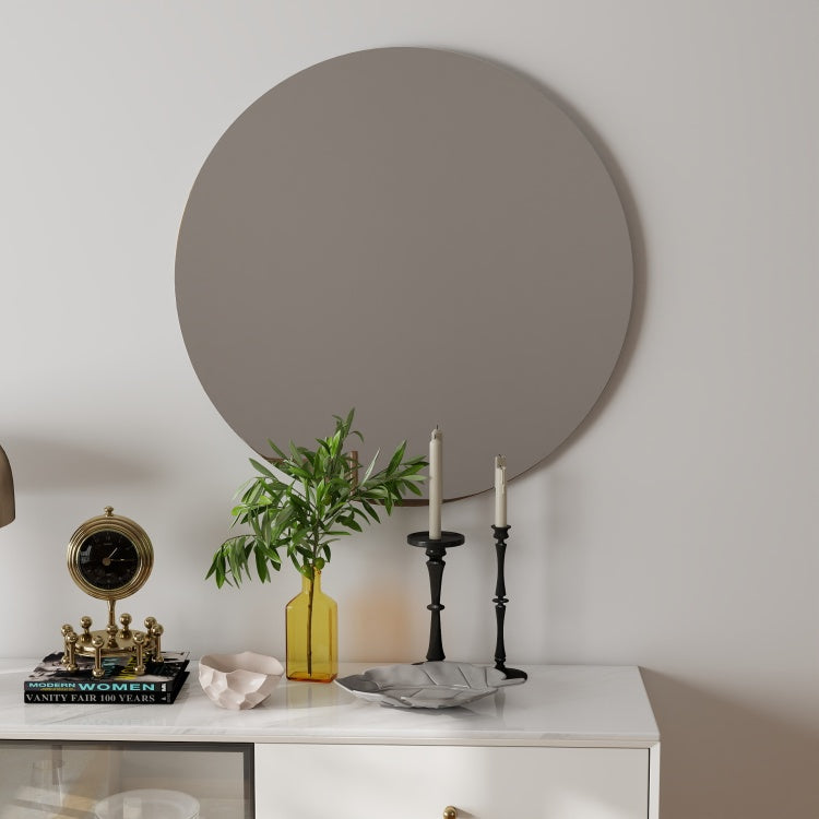 80Cm Bathroom Mirror, Round Mirror, Wall Mount