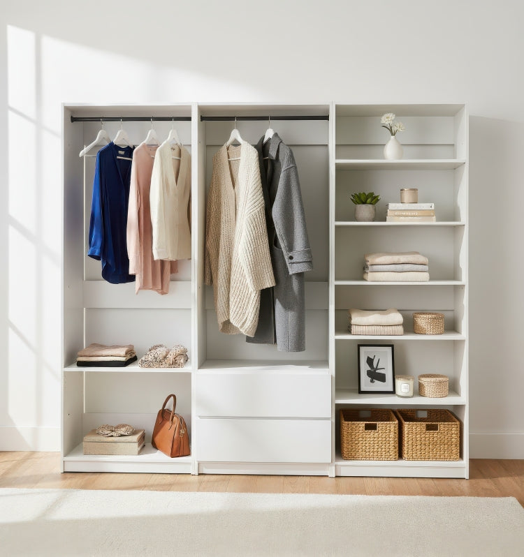 Prosper White Freestanding Walk In Wood Closet System