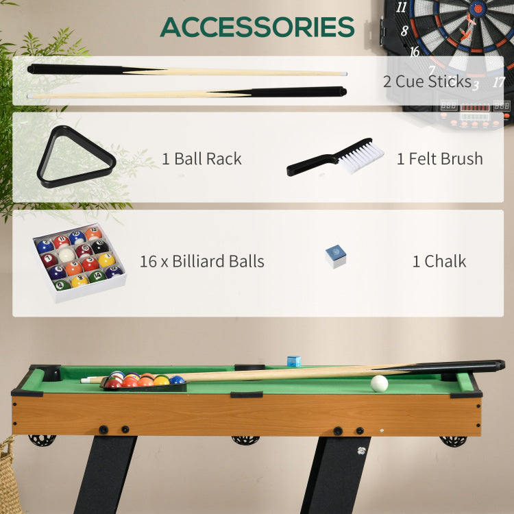 Soozier 38" Foldable Billiards Tabletop Game, Pool Table Set, Fun For The Whole Family With Easy Folding For Storage, Balls, Cues, Chalk, Brush For Game Room, Man Cave