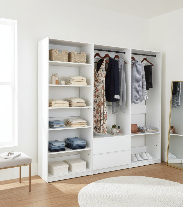 Prosper White Freestanding Walk In Wood Closet System