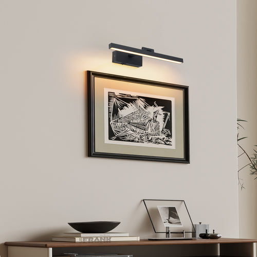 16Inch Black Bathroom Light Fixtures Over Mirror Modern Dimmable Led Vanity Light For Bathroom Wall Lighting