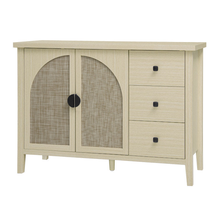 Rattan 2 Door 3 Drawer Cabinet, Suitable For Bedroom, Living Room, Study