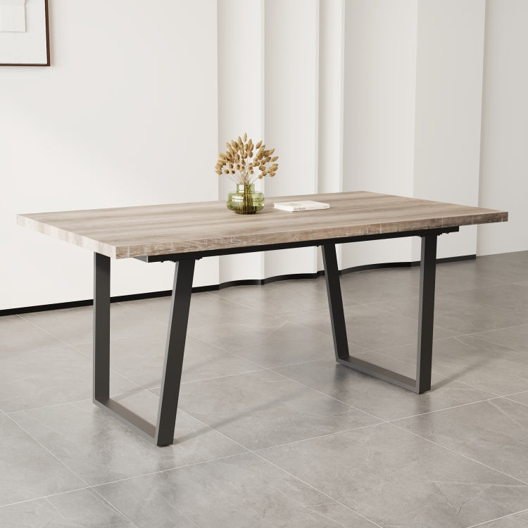 62.9 Inch Rectangular Mdf Dining Table, Simple And Modern Design, 6 Person Dining Table, Perfect For Kitchen And Dining Rooms