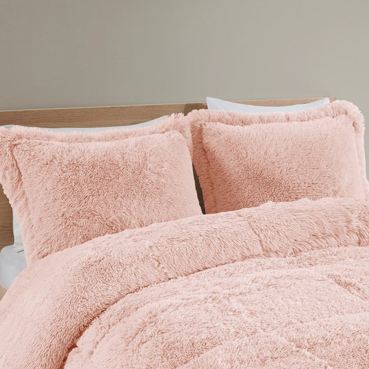 Twin Twin Xl Shaggy Long Fur Comforter Mini Set