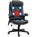 Homcom High Back Vibration Massage Chair, Heating Office Chair, Black