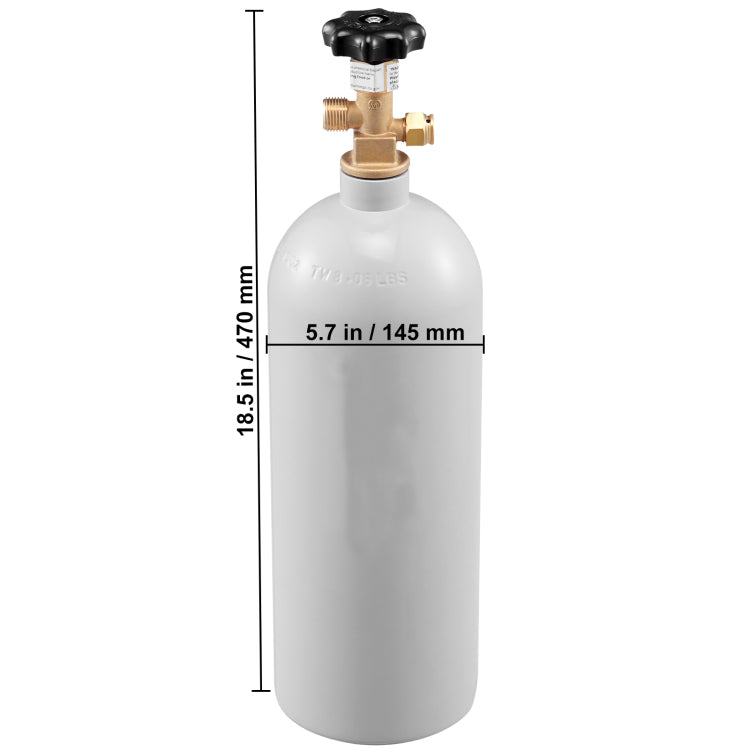 5 Lbs Co2 Tank Aluminum Gas Cylinder, Brand Co2 Cylinder With Gray Spray Coating, Co2 Tank With Cga320 Valve, For Draft Soda Beer
