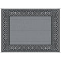 Outsunny Reversible Outdoor Rug, 9' X 12' Waterproof Plastic Straw Floor Mat, Portable Rv Camping Carpet, Large Floor Mat For Backyard, Deck, Picnic, Beach, Black & Gray Border