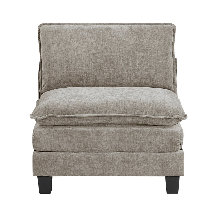 Modern Style Armless Chair Chenille Fabric Upholstery Contemporary Living Room Furniture 1Pc Durable Plywood Plush Comfort