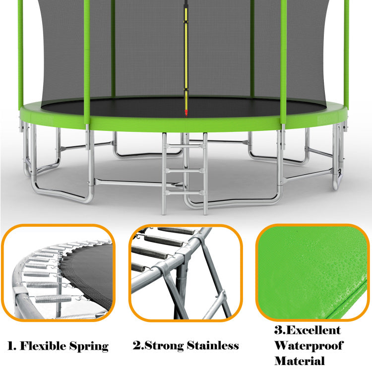 15Ft For Kids Children With Safety Enclosure Net Outdoor Backyards Large Recreational Trampoline