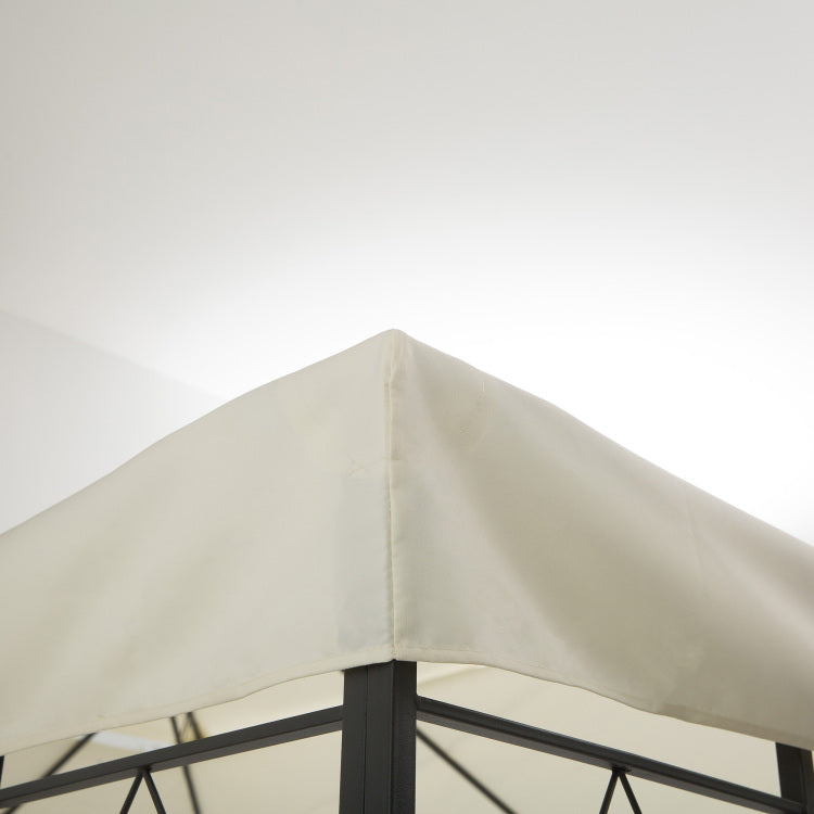 Outsunny 13' X 10' Gazebo Replacement Canopy, 2 Tier Top Uv Cover For 9.84' X 9.84' Outdoor Gazebo, Cream White Top Only