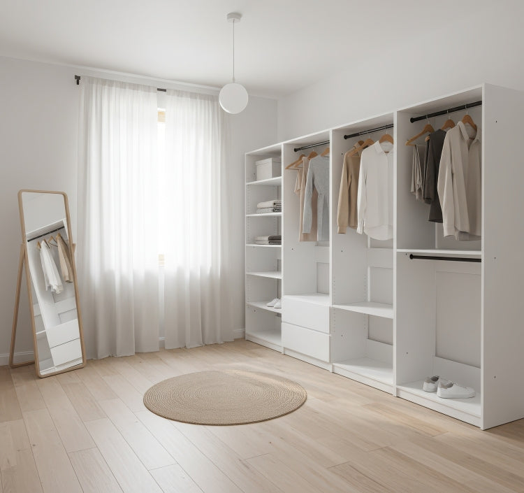 Prosper White Freestanding Walk In Wood Closet System