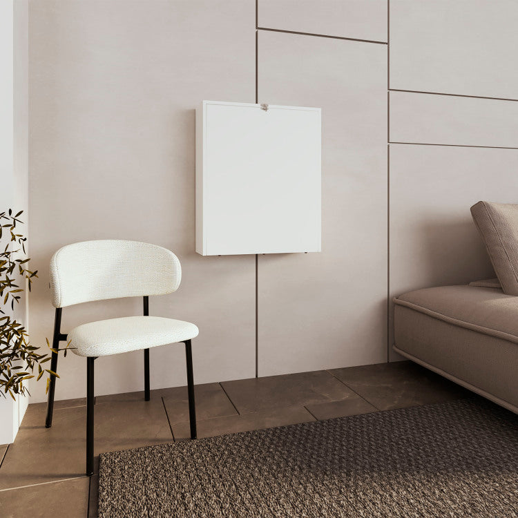 Folding Table, 4 Shelves, White