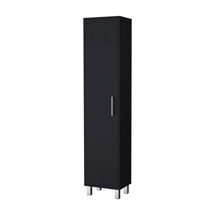 Wenge 1 Door Cabinet With 3 Broom Hangers
