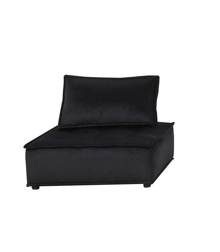 Aveline 40"W Black Velvet Armless Lounge Chair
