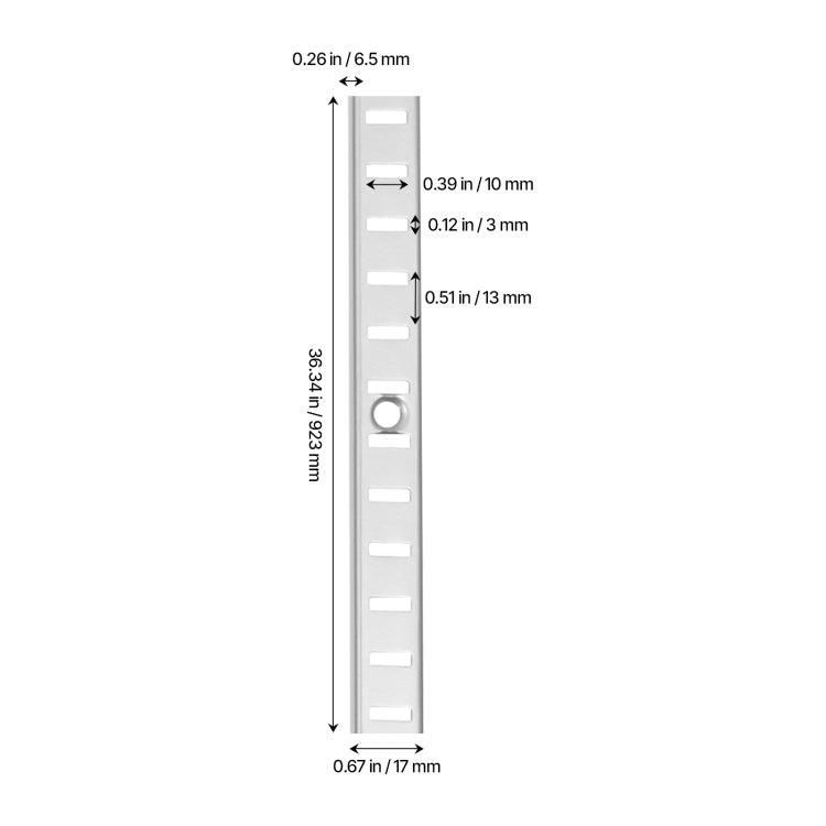 Shelf Track 36.3 Inch 6 Pack Adjustable Steel Wall Mounted Shelf Pilaster