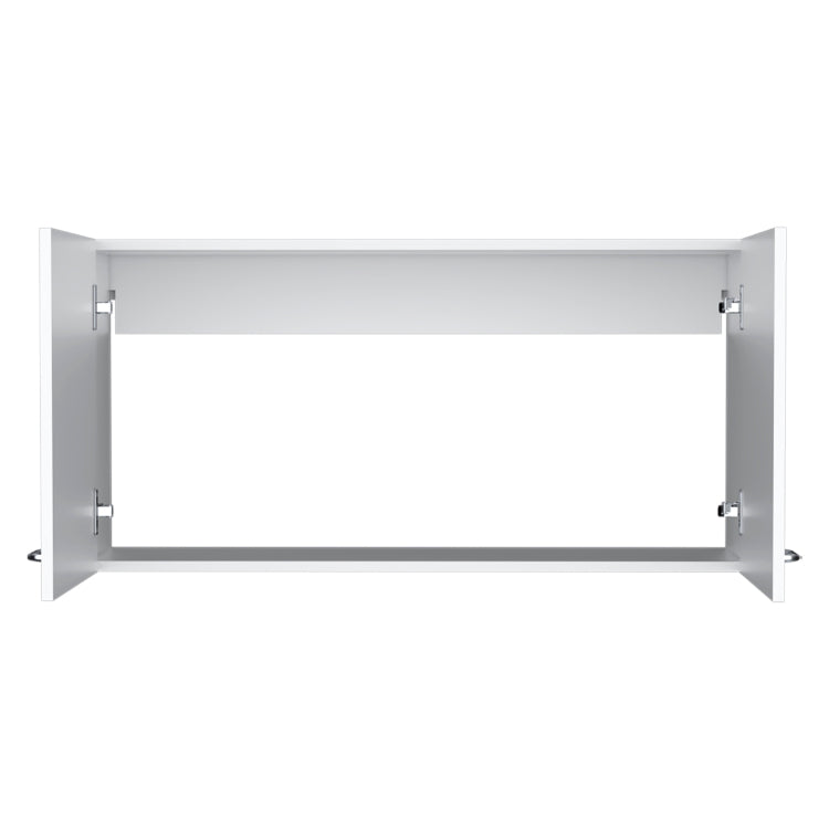 Wall Cabinet 19"H, Two Doors, Two Internal Shelves, White