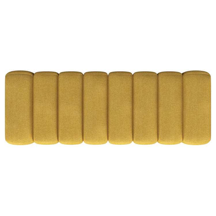 Delsur Mustard Yellow Fabric Upholstered Tufted Accent Bench