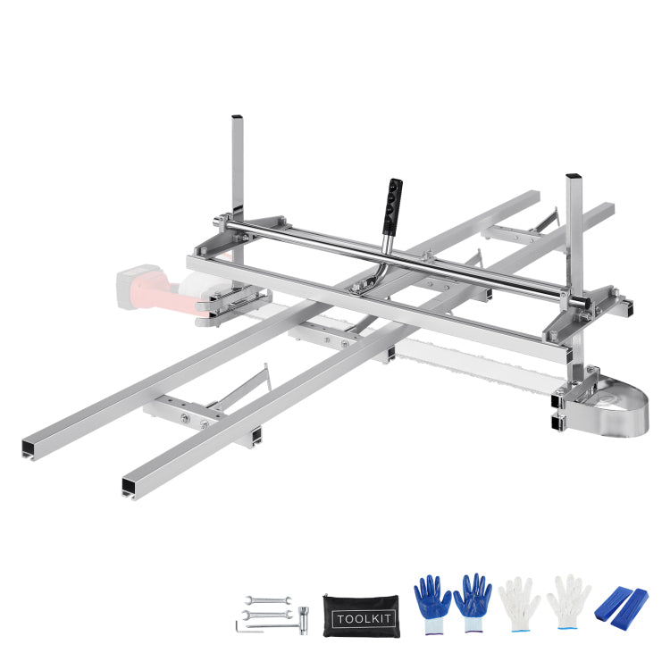 Chainsaw Mill And Rail Mill Guide System, Portable Sawmill 14" 36" Guide Bar, 9Ft Aluminum Saw Milling Rail Guide With Chainsaw Planking Mill For Woodworkers And Carpenters
