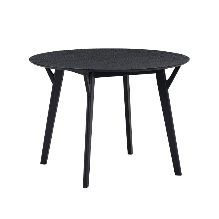 42.01 Inch Saving Place Table,Wooden Dining Table For 4 Persons,Modern Design Round Kitchen Table For Living Room,Apartment,Restaurant,Black