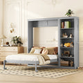 Queen Size Murphy Bed Wall Bed With Shelves,Gray Old Sku:Lp000697Aae 1