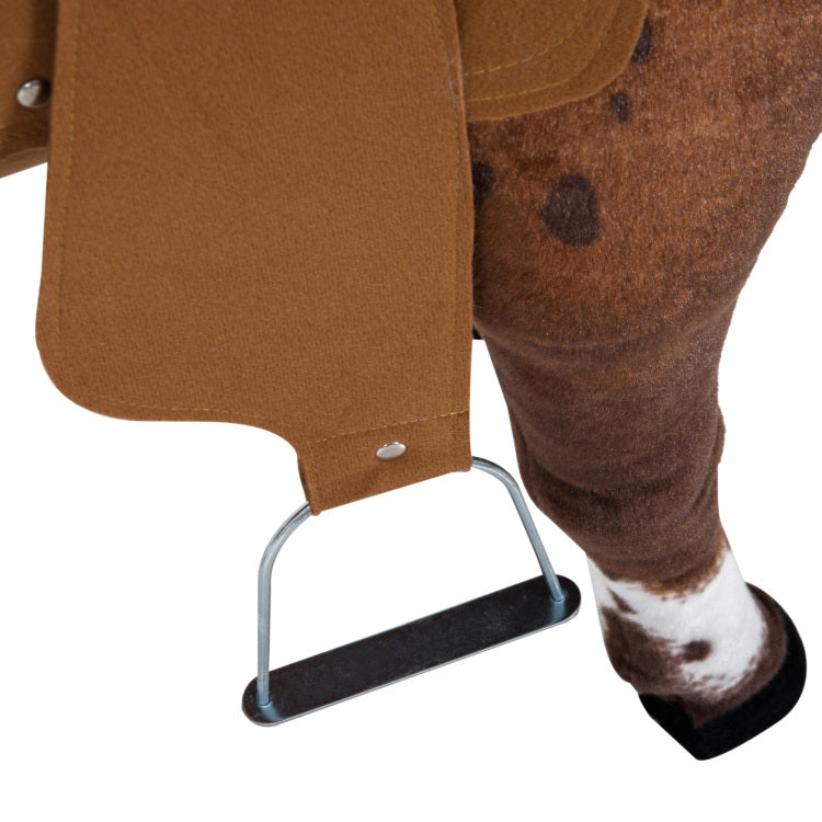 Qaba Sound Making Ride On Horse For Toddlers 3 5, With Neighing And Galloping Sound, Stuffed Animal Horse Toy For Kids With Padding, Soft Feel, Brown