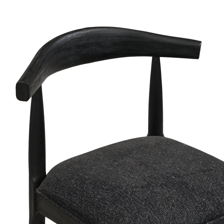 Counter Stool In Black Fabric Set Of 2