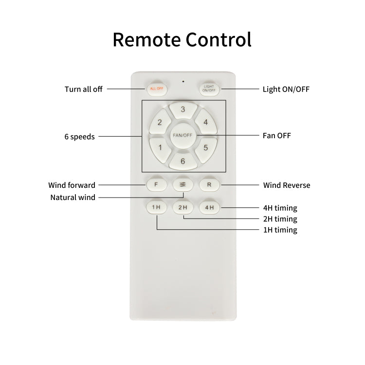 60 Inch Wood No Light With Remote Control, Low Profile Without Light,Noiseless Reversible Dc Motor With Timer