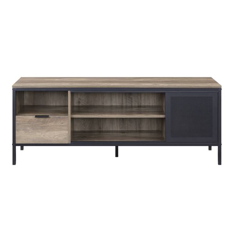Nantan Rustic Oak & Black Finish Tv Stand