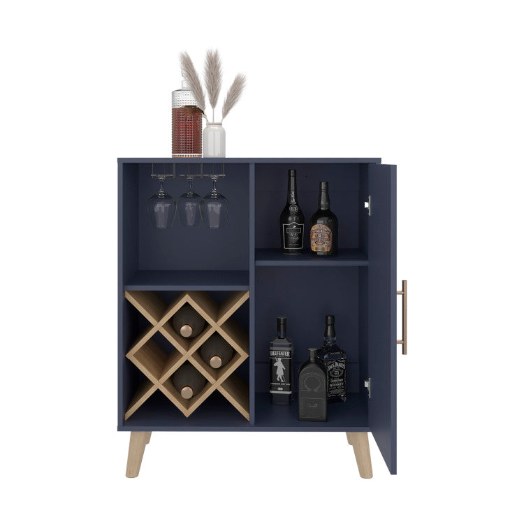 Cave Low Modern Bar Cabinet With Open Storage For Living Room Or Entertainment Areas