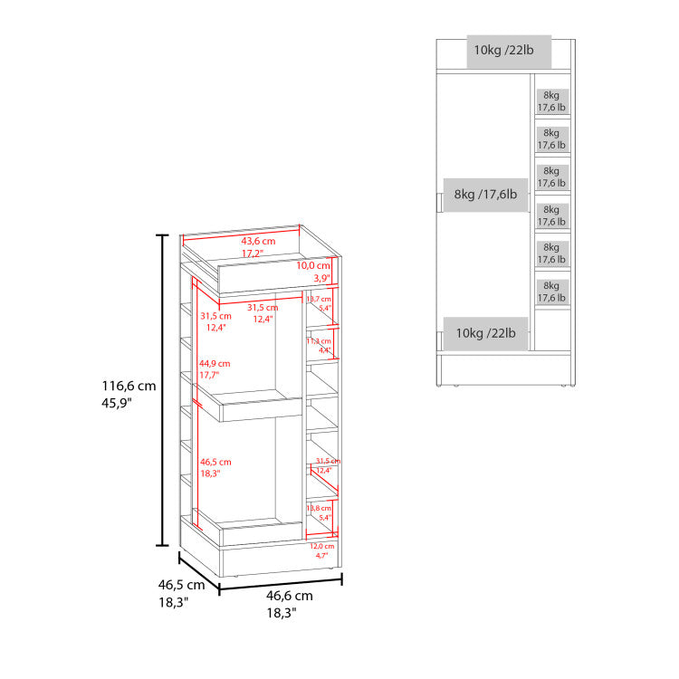 Bar Cabinet, 16 Shelves