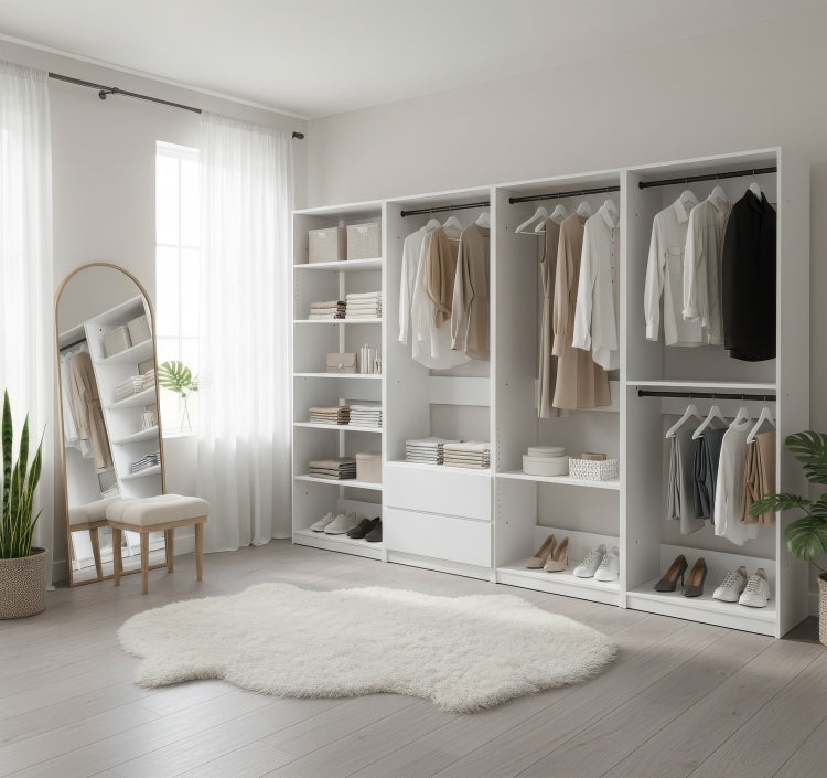 Prosper White Freestanding Walk In Wood Closet System