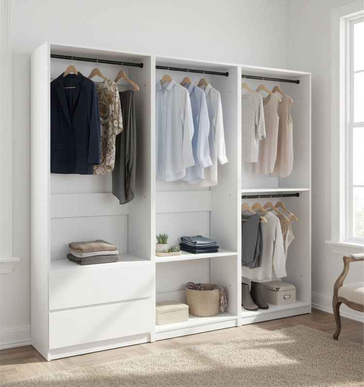 Prosper White Freestanding Walk In Wood Closet System