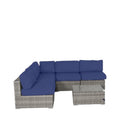 Pre Assembled Outdoor Wicker Sofa Set 6 Piece Patio Collection