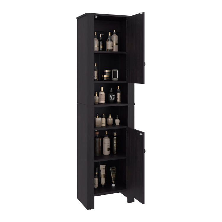 Vanessa Bathroom Cabinet With Auxiliary Storage Modern Freestanding Organizer, Space Saving Bathroom Storage