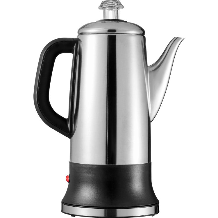 12 Cup Electric Percolator Coffee Pot, 304 Stainless Steel Coffee Percolator With Keep Warm Function & Heat Resistant Handle, Classic Coffee Maker, Quick Brew & Easy Pour Spout, Silver