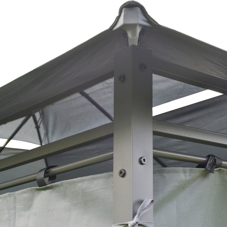 Outsunny 10' X 13' Patio Gazebo, Outdoor Gazebo Canopy Shelter With Curtains, Vented Roof, Steel Frame For Garden, Lawn, Backyard And Deck, Sage Gray