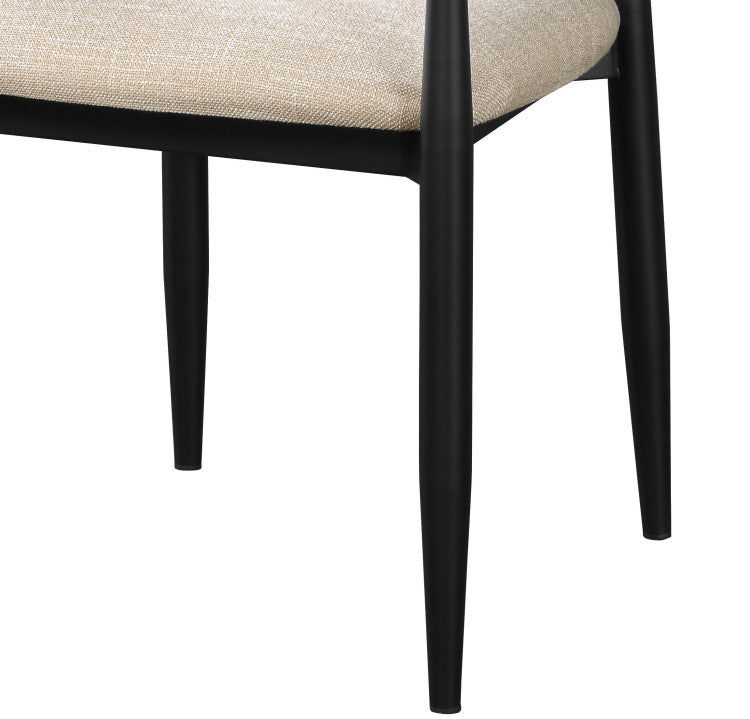 Beige And Black Armchair With Open Back Set Of 2