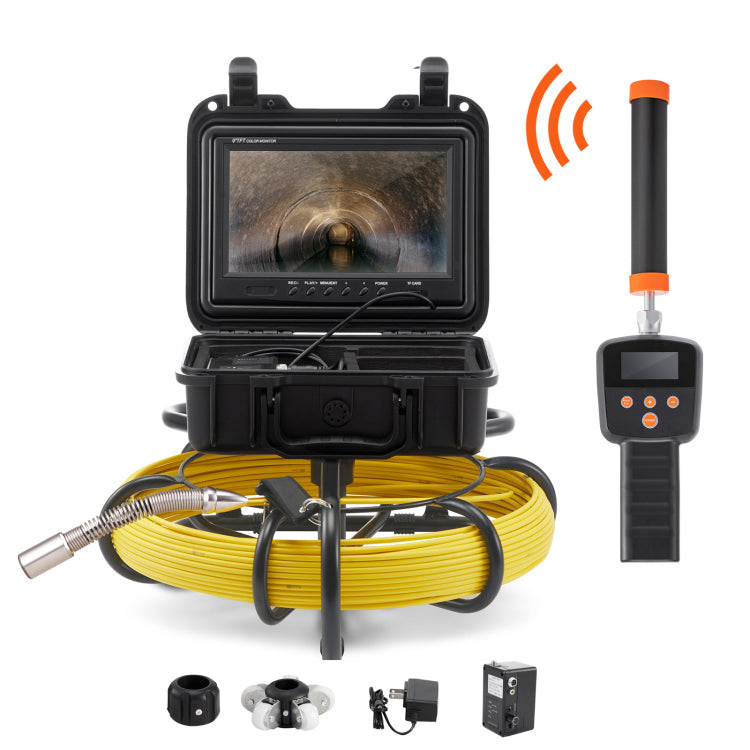 Sewer Camera With 512Hz Locator, 165 Ft 50 M, 9" Pipeline Inspection Camera With Dvr Function, Ip68 Camera With 12 Adjustable Leds, A 16 Gb Sd Card For Sewer Line, Home, Duct Drain Pipe Plumbing